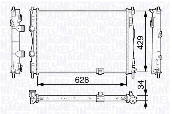 Радиатор, охлаждение двигателя MAGNETI MARELLI 350213135800