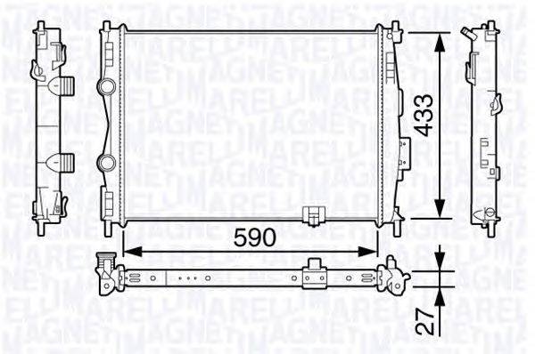 Радиатор, охлаждение двигателя MAGNETI MARELLI 350213136100