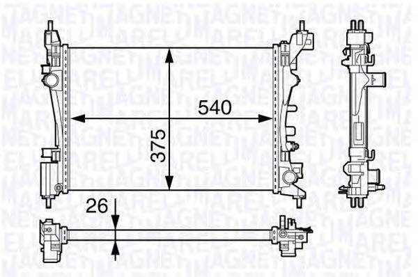 Радиатор, охлаждение двигателя MAGNETI MARELLI 350213143100