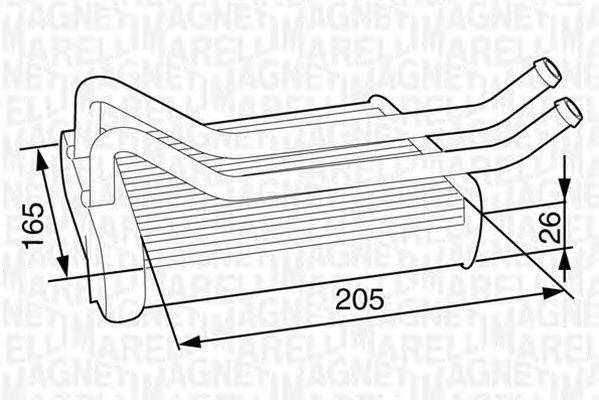 Теплообменник, отопление салона MAGNETI MARELLI 350218315000