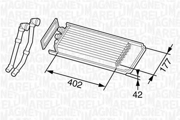 Теплообменник, отопление салона MAGNETI MARELLI 350218325000