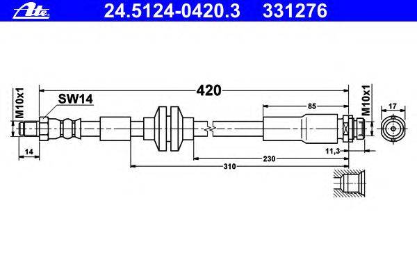 Тормозной шланг ATE 24.5124-0420.3