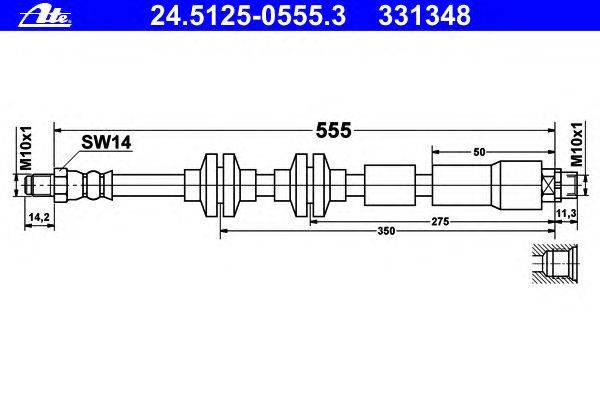 Тормозной шланг ATE 24.5125-0555.3