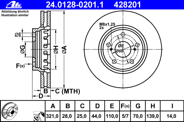 Тормозной диск ATE 24012802011