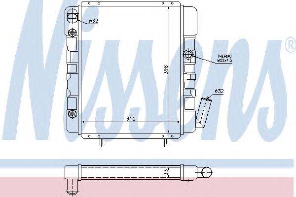Радиатор, охлаждение двигателя NISSENS 63974
