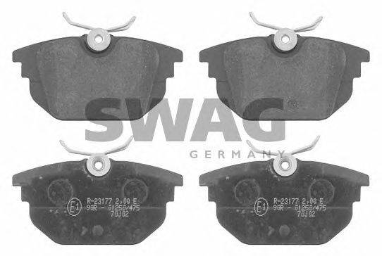 Комплект тормозных колодок, дисковый тормоз SWAG 23177