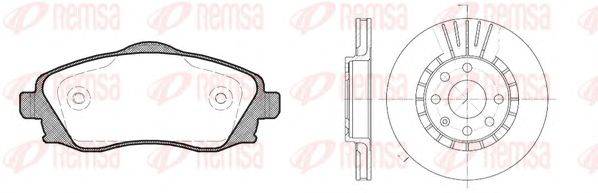 Комплект тормозов, дисковый тормозной механизм REMSA 8774.02