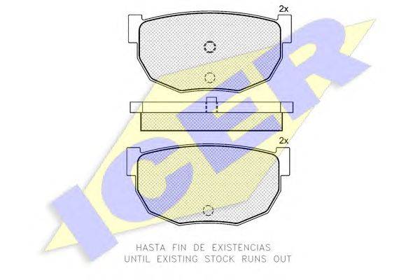 Комплект тормозных колодок, дисковый тормоз ICER 140445