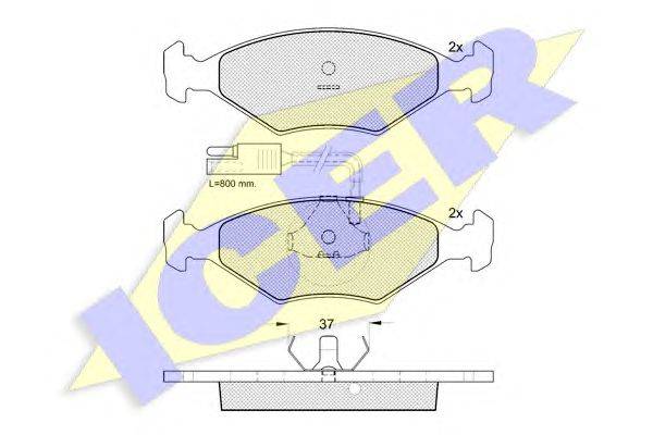 Комплект тормозных колодок, дисковый тормоз ICER 140927