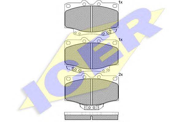 Комплект тормозных колодок, дисковый тормоз ICER 21778