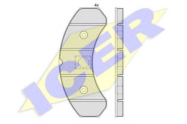 Комплект тормозных колодок, дисковый тормоз ICER 150430