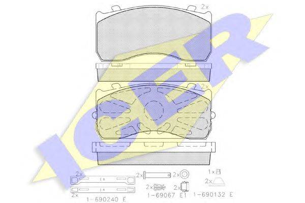 Комплект тормозных колодок, дисковый тормоз ICER 151404202