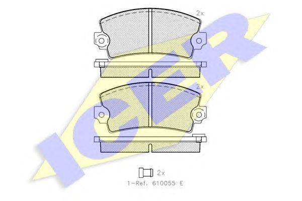 Комплект тормозных колодок, дисковый тормоз ICER 180102