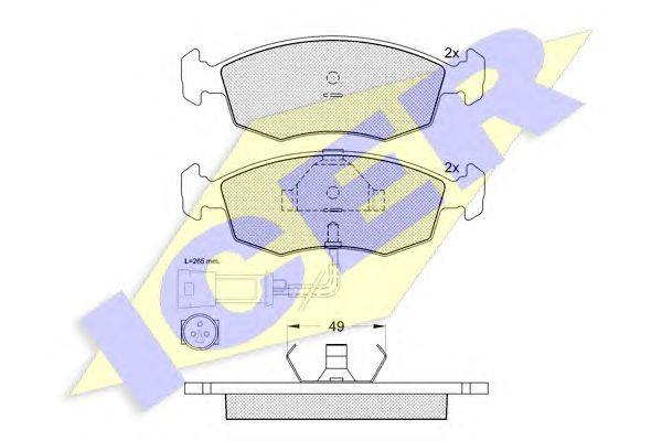Комплект тормозных колодок, дисковый тормоз ICER 20909
