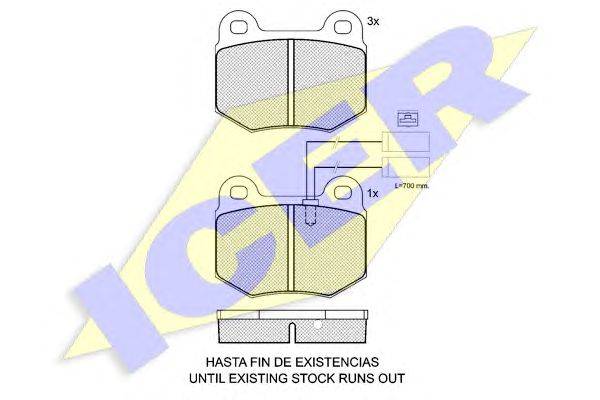 Комплект тормозных колодок, дисковый тормоз ICER 20943