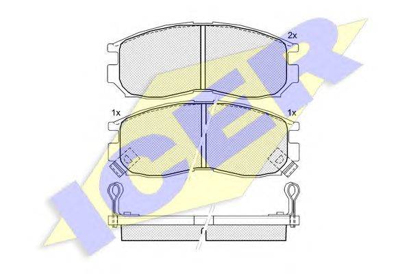 Комплект тормозных колодок, дисковый тормоз ICER 180771