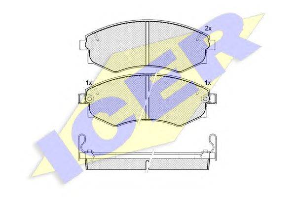 Комплект тормозных колодок, дисковый тормоз ICER 180877
