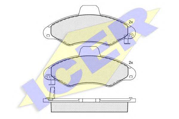Комплект тормозных колодок, дисковый тормоз ICER 181229