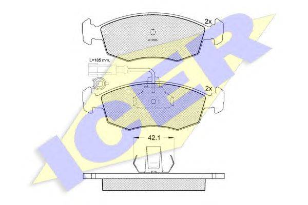 Комплект тормозных колодок, дисковый тормоз ICER 181518