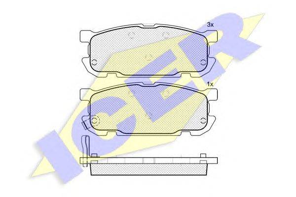 Комплект тормозных колодок, дисковый тормоз ICER 23701