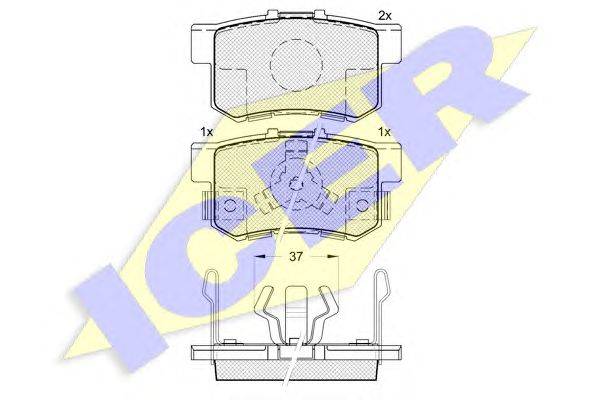 Комплект тормозных колодок, дисковый тормоз ICER 24679