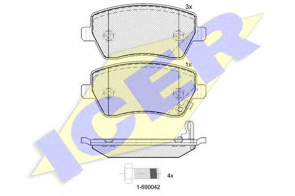 Комплект тормозных колодок, дисковый тормоз ICER 24403