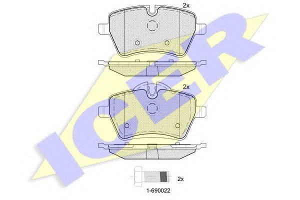Комплект тормозных колодок, дисковый тормоз ICER 23984