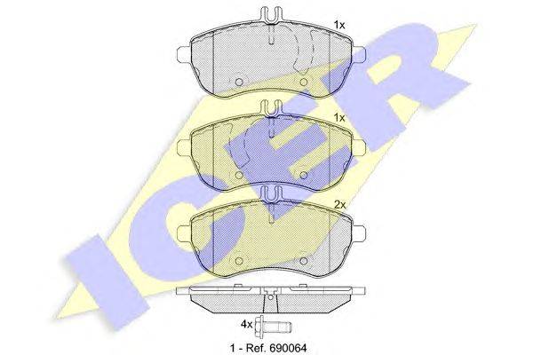 Комплект тормозных колодок, дисковый тормоз ICER 24306