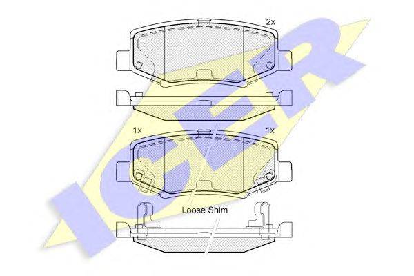 Комплект тормозных колодок, дисковый тормоз ICER 181909-203
