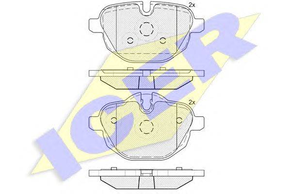Комплект тормозных колодок, дисковый тормоз ICER 24561