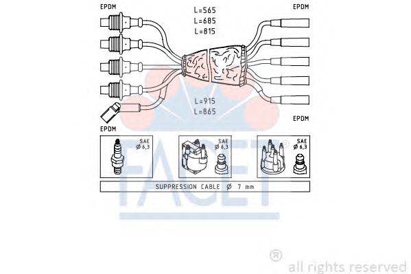 Комплект проводов зажигания FACET 48491