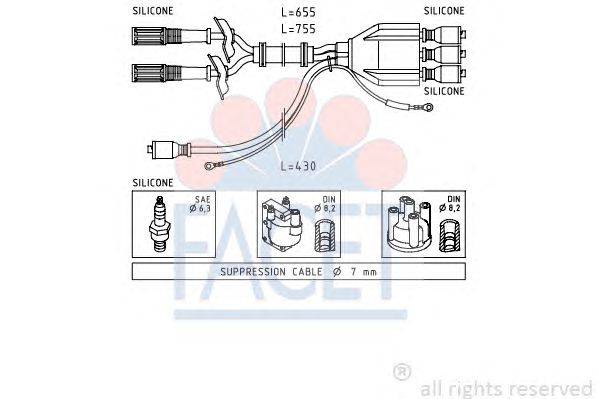 Комплект проводов зажигания FACET 48507