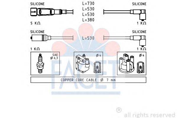 Комплект проводов зажигания FACET 49609