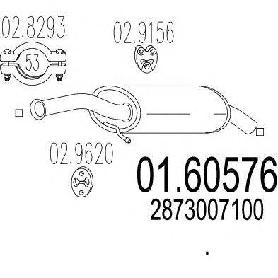 Глушитель выхлопных газов конечный MTS 01.60576