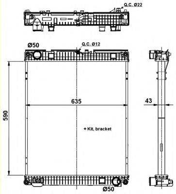 Радиатор, охлаждение двигателя NRF 509873