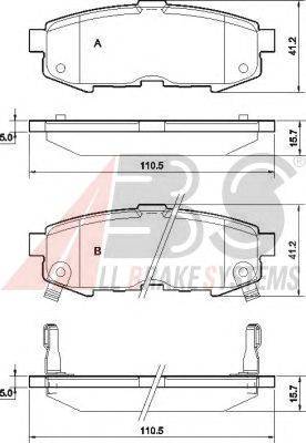 Комплект тормозных колодок, дисковый тормоз A.B.S. 37569 OE