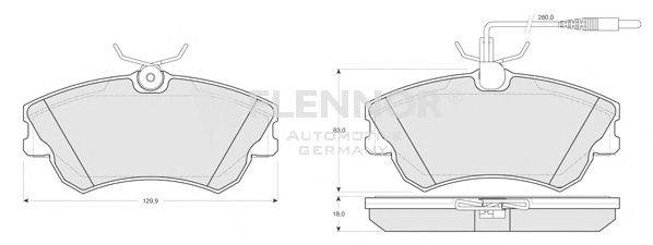 Комплект тормозных колодок, дисковый тормоз FLENNOR FB210282
