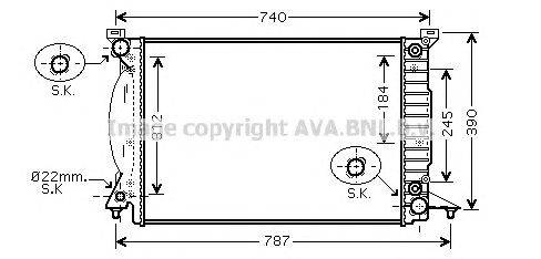 Радиатор, охлаждение двигателя AVA QUALITY COOLING AI2244