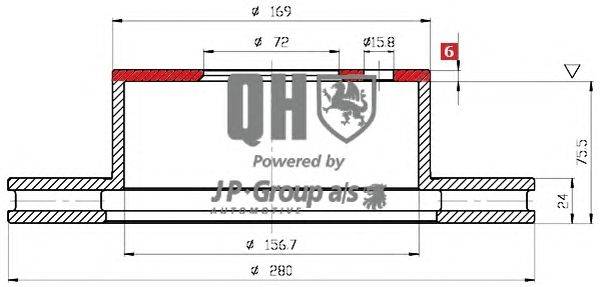 Тормозной диск JP GROUP BDC4559