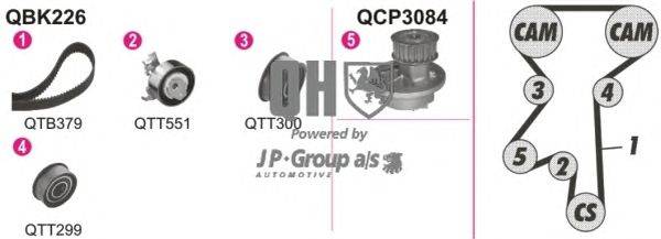 Водяной насос + комплект зубчатого ремня JP GROUP QBPK2260
