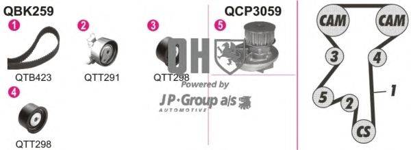 Водяной насос + комплект зубчатого ремня JP GROUP QBPK2590