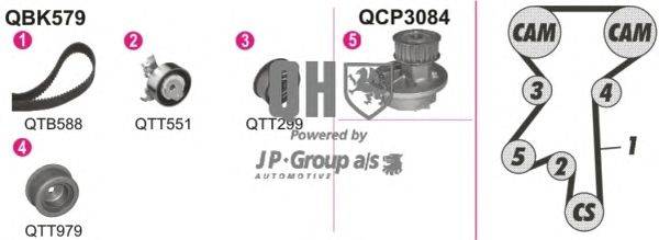 Водяной насос + комплект зубчатого ремня JP GROUP QBPK5790