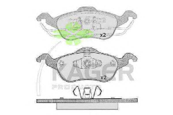 Комплект тормозных колодок, дисковый тормоз KAGER 23154