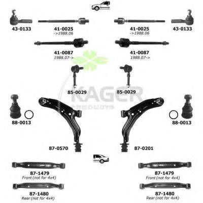 Подвеска колеса KAGER 801120