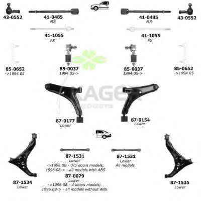 Подвеска колеса KAGER 801256