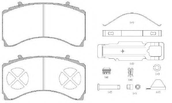 Комплект тормозных колодок, дисковый тормоз KAWE JCA1479.80