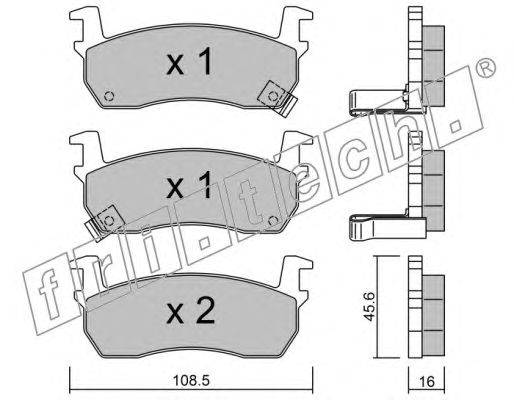 Комплект тормозных колодок, дисковый тормоз fri.tech. 21428