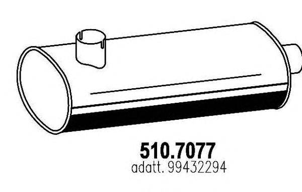 Средний / конечный глушитель ОГ ASSO 510.7077
