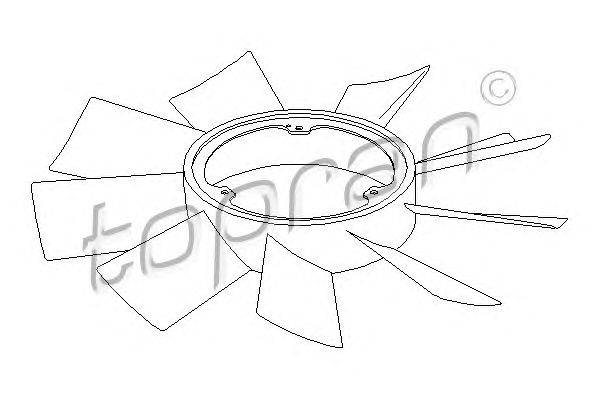 Крыльчатка вентилятора, охлаждение двигателя TOPRAN 401 002