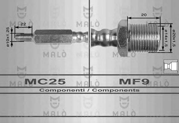 Тормозной шланг MALÒ 8334